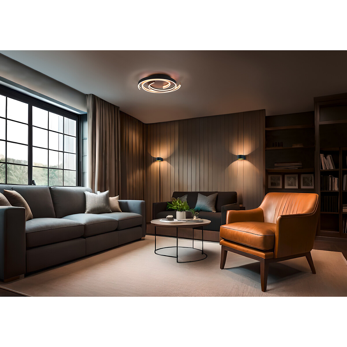 Candeeiro de teto Caya, TRIO Lighting latão mate, TRIO LIGHTING