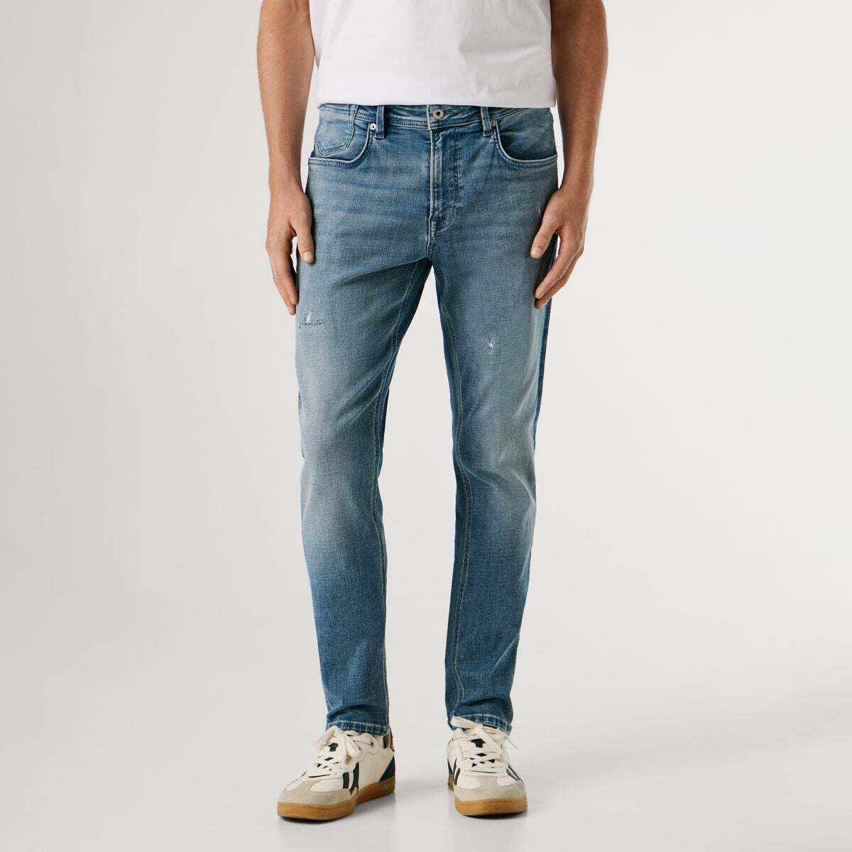 Stanley - Jean Coupe Tapered, Taille Moyenne 11,5 oz bootoming bleu stretch, PEPE JEANS