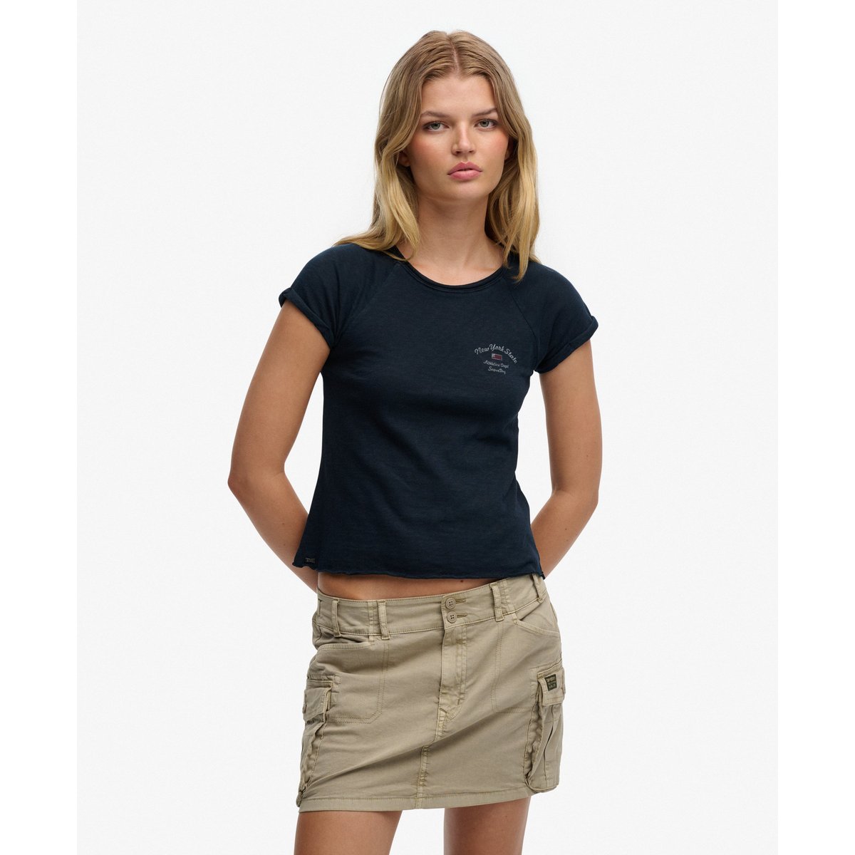 T-shirt Graphique Slub Athletic Essentials bleu marine éclipse, SUPERDRY