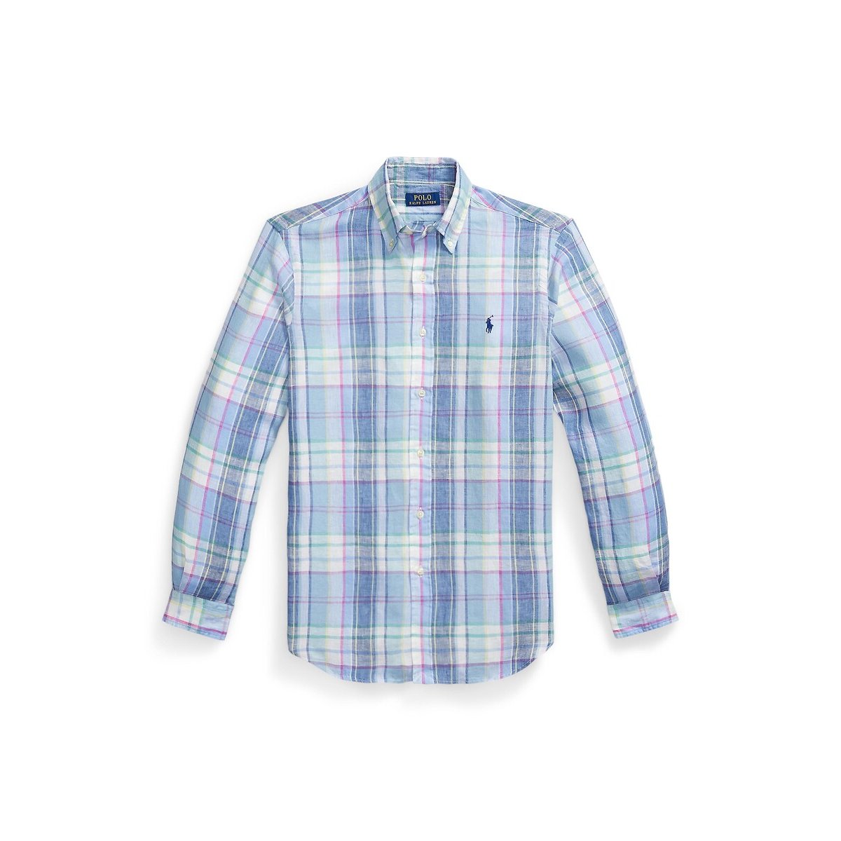 Chemise en lin carreaux bleu, POLO RALPH LAUREN