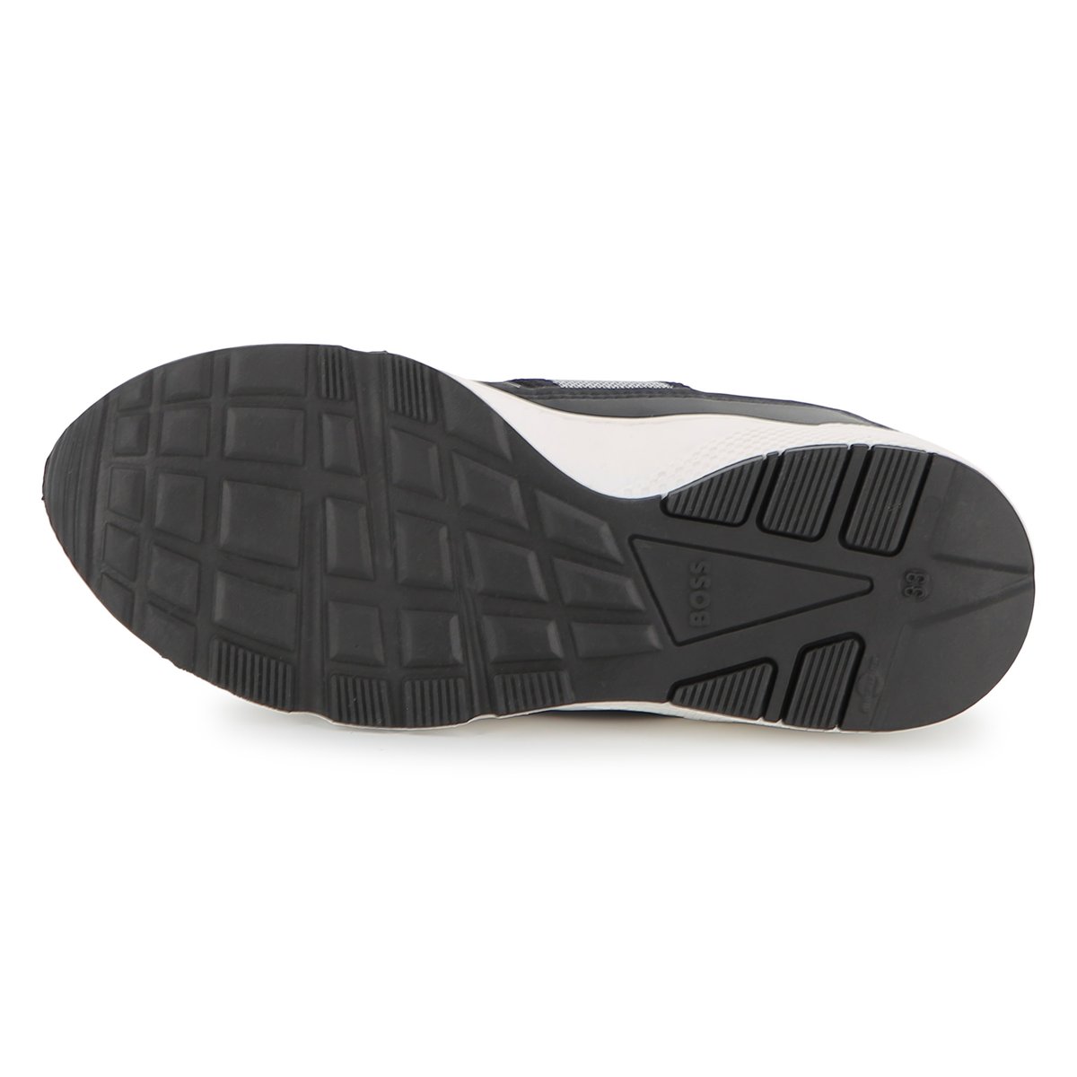 Baskets en cuir de vachette black, BOSS KIDSWEAR