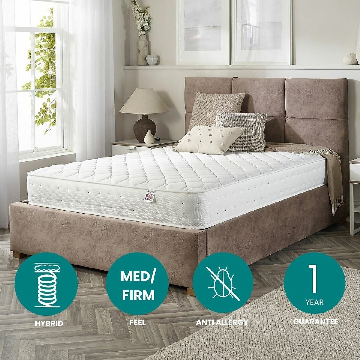 Hybrid 4-Layer Pro Eco Foam Mattress white, ASPIRE