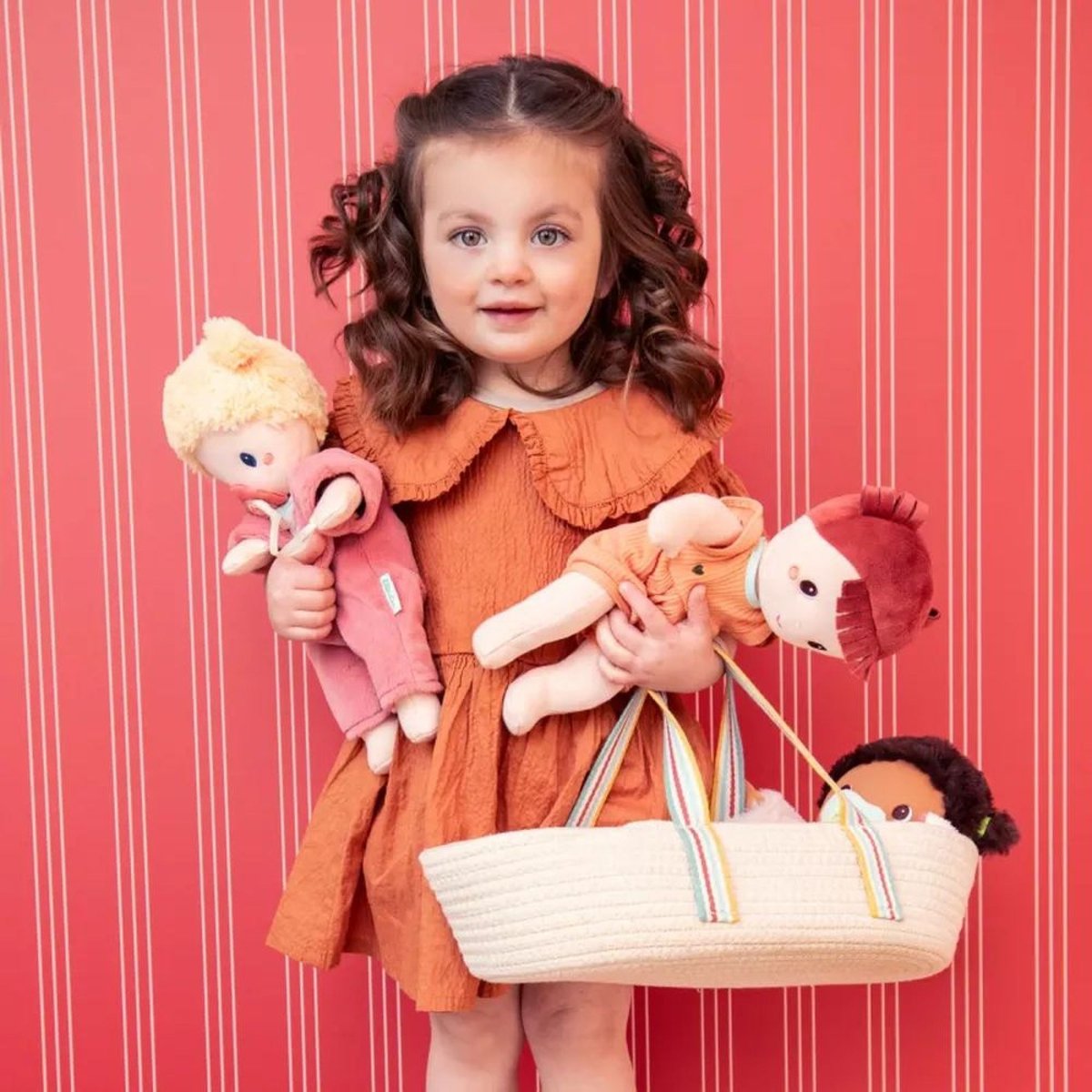 Poupon en tissu 30cm orange, LILLIPUTIENS