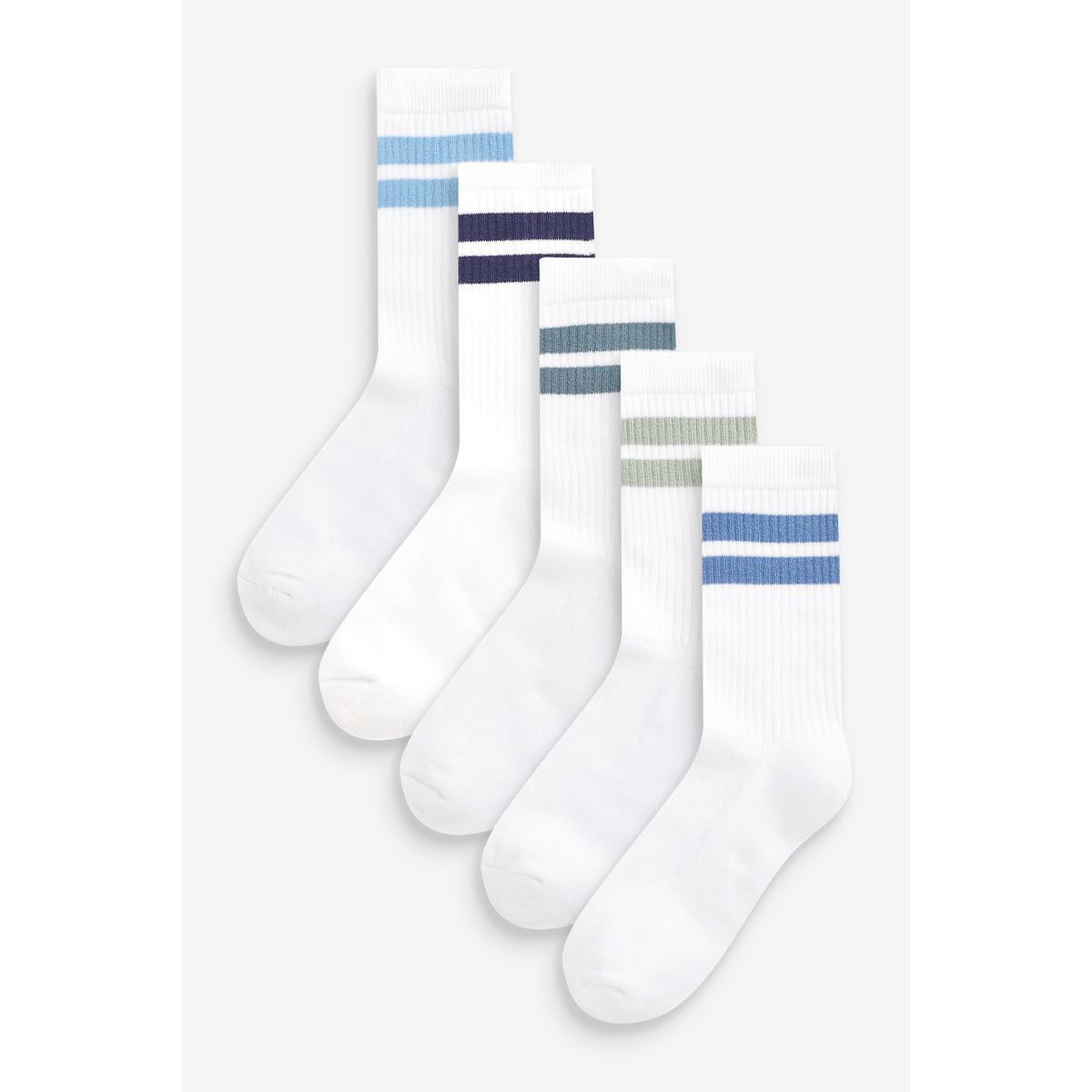 Chaussettes, lot de 5 blanc/bleu, NEXT