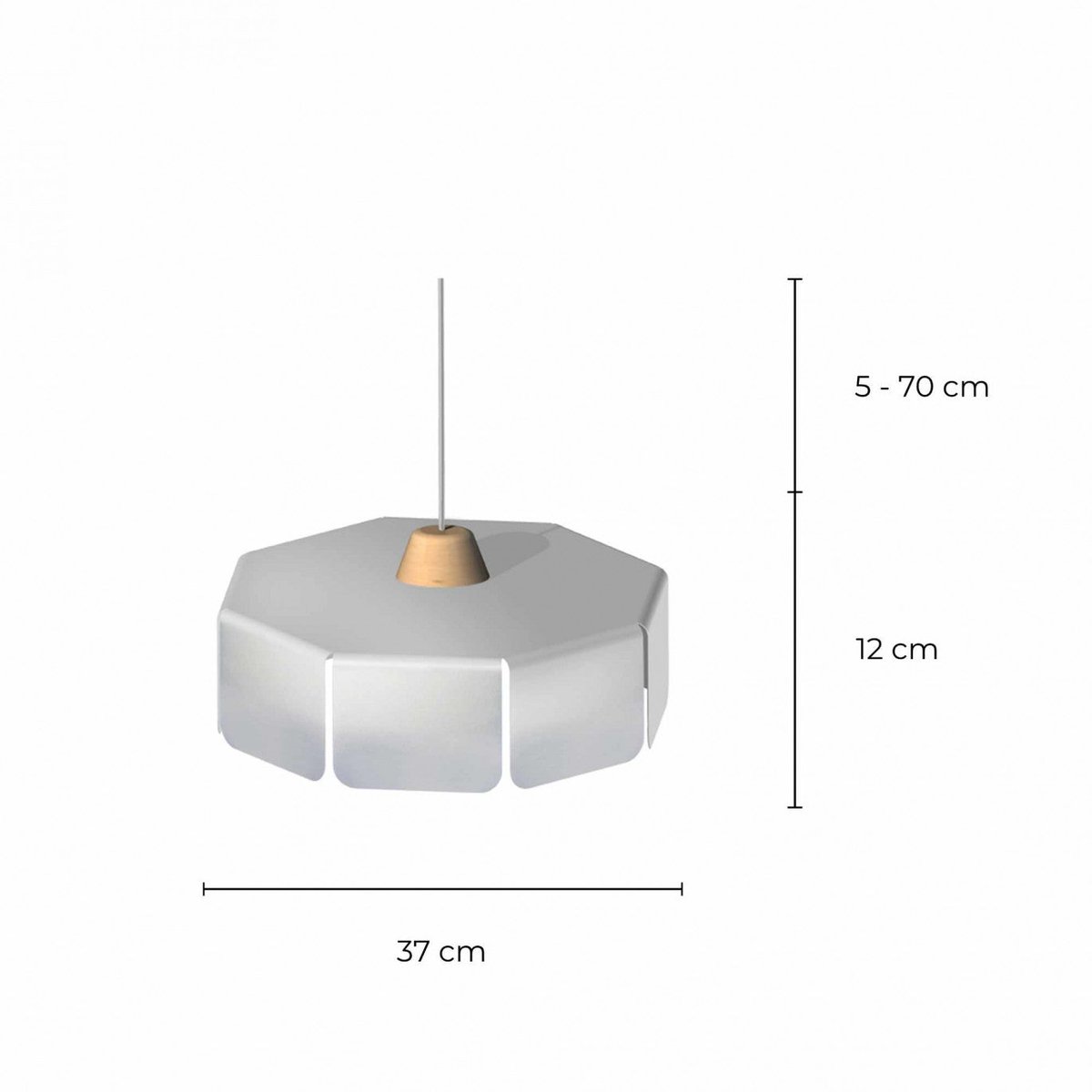 Suspension en métal, PLEDRAN argent, C-CREATION