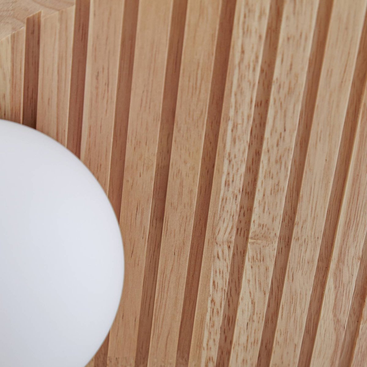 Plafonnier en bois moderne, Mori bois clair, blanc, LINDBY