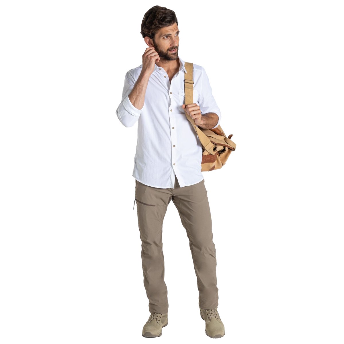 Chemise unie manches longues NUORO bleu pâle, CRAGHOPPERS
