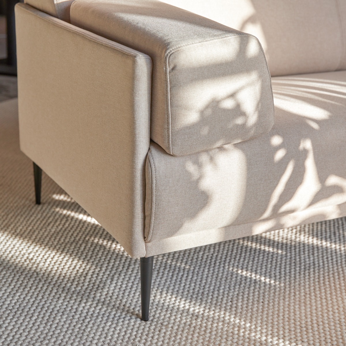 Canapé d'angle en Tissu, FINN beige, TIKAMOON