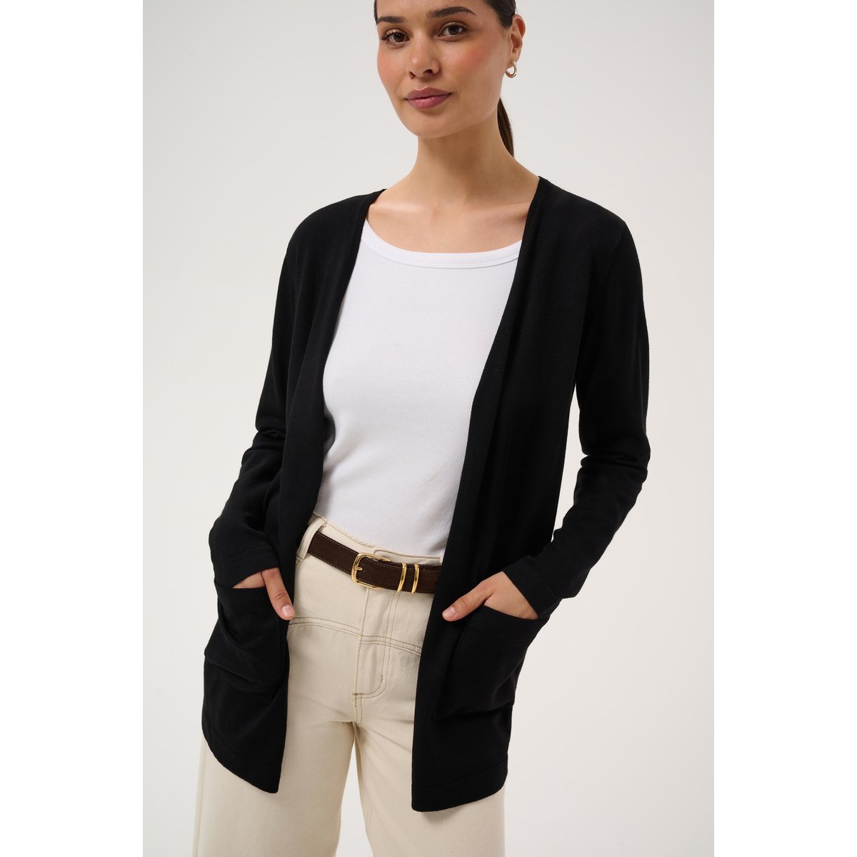 Pullover tricoté noir black deep, KAFFE