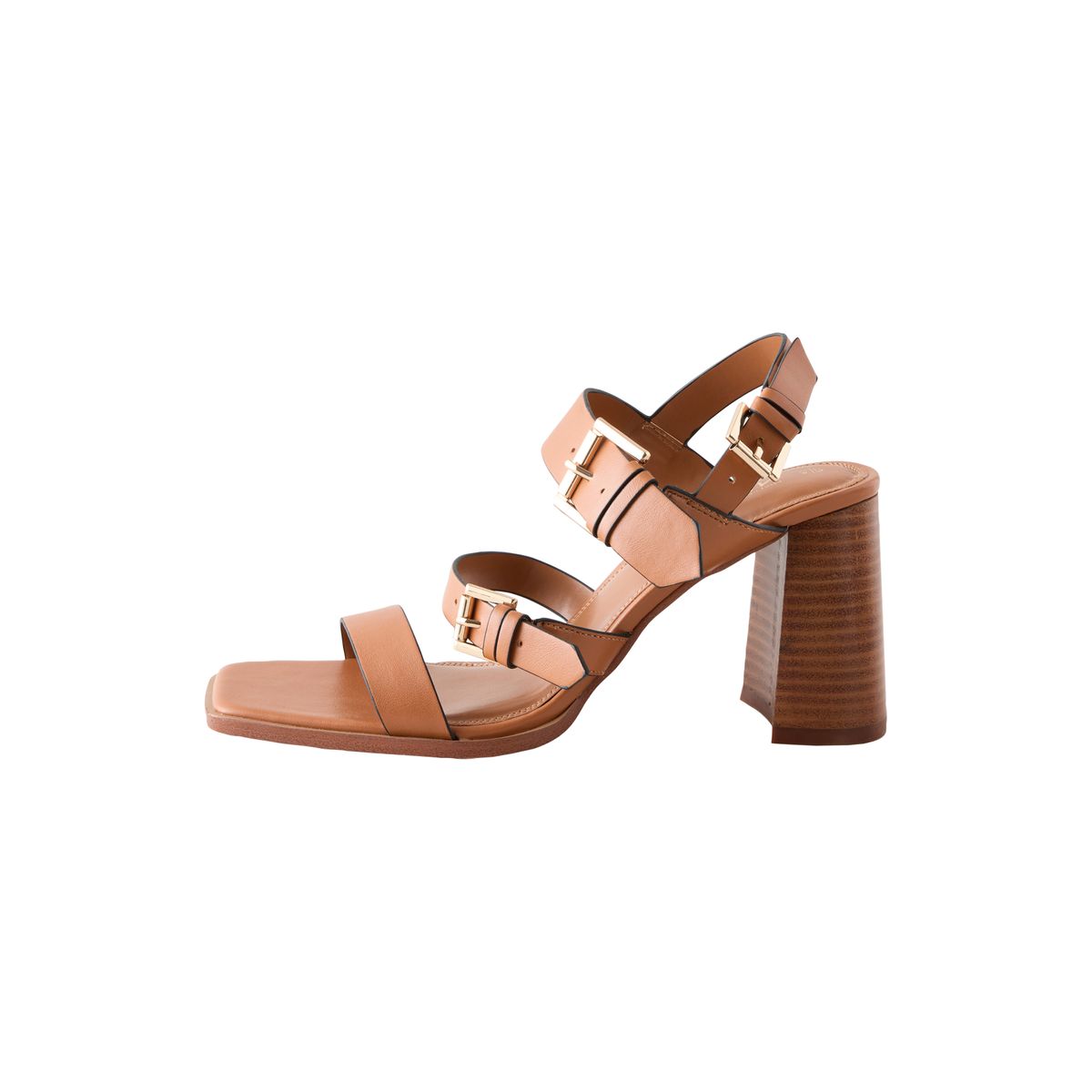 Sandales en cuir à boucle marron fauve, NEXT