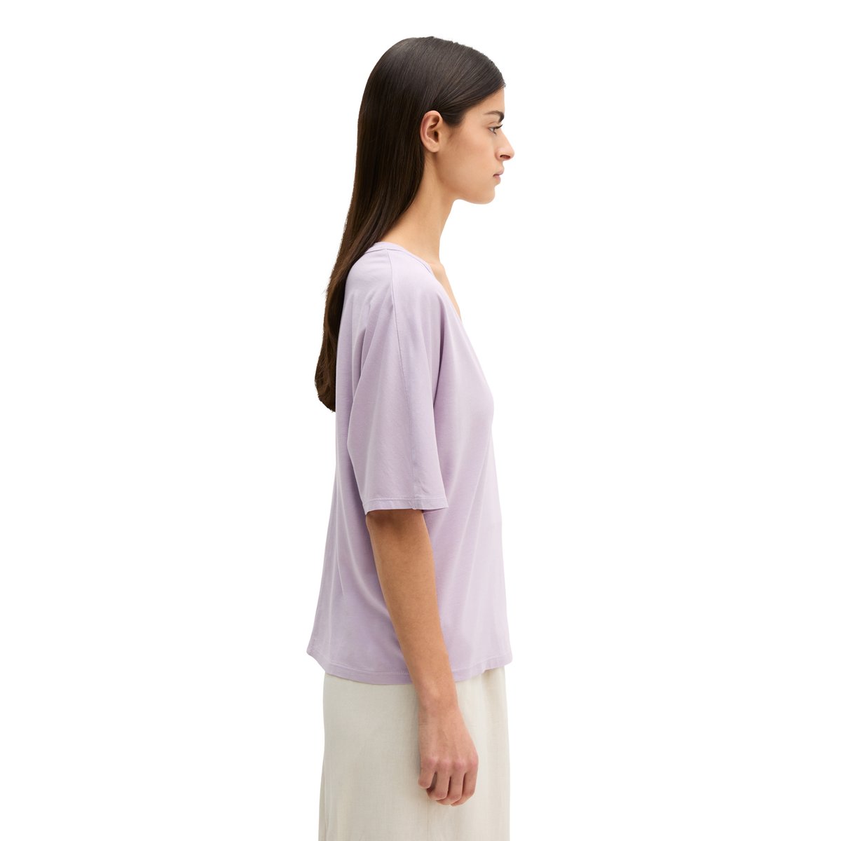 T-shirt loose avec manches coupées lilas, MARC O'POLO