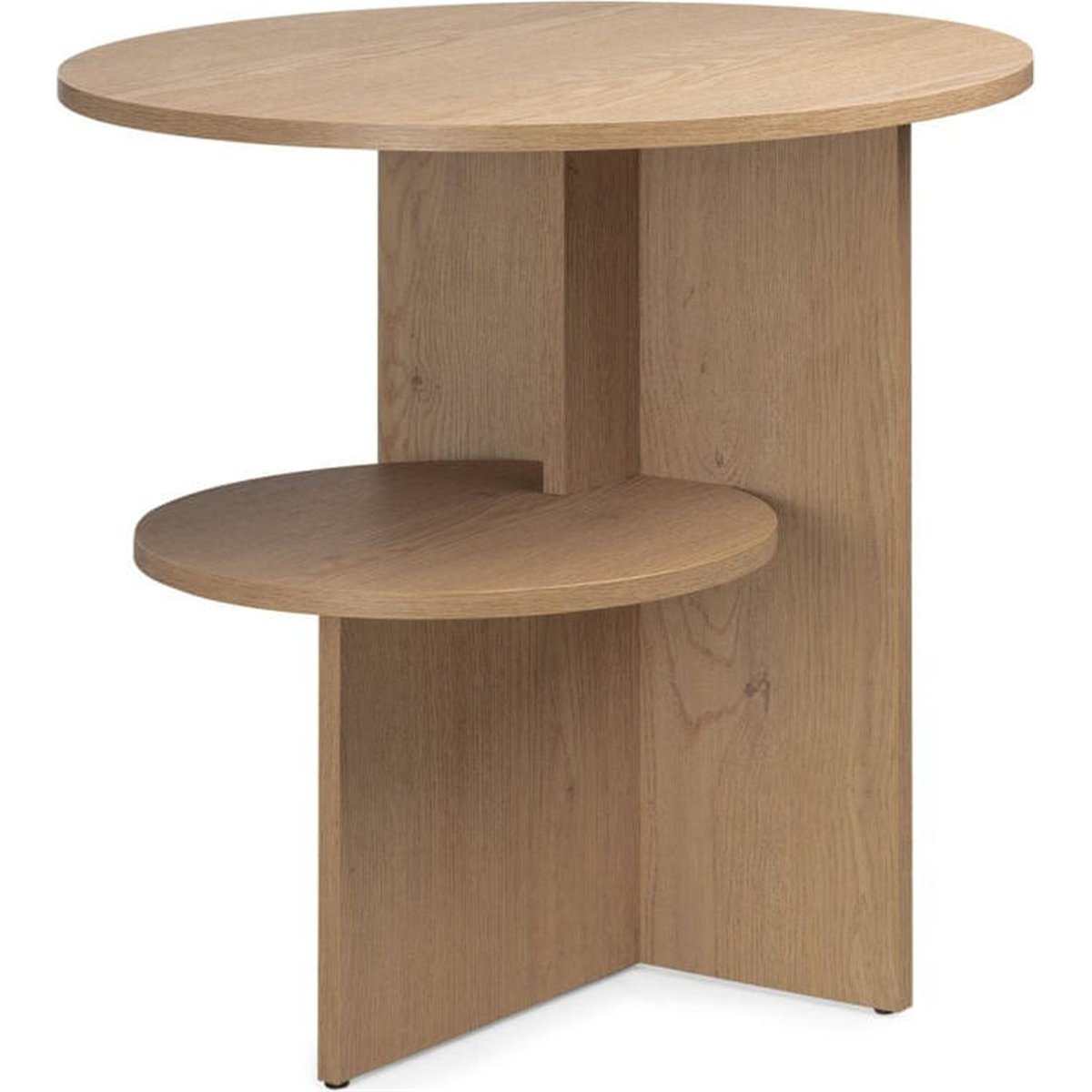 Table d'appoint ronde en bois, 2 Plateaux chêne cremona torro, RECOLLECTION