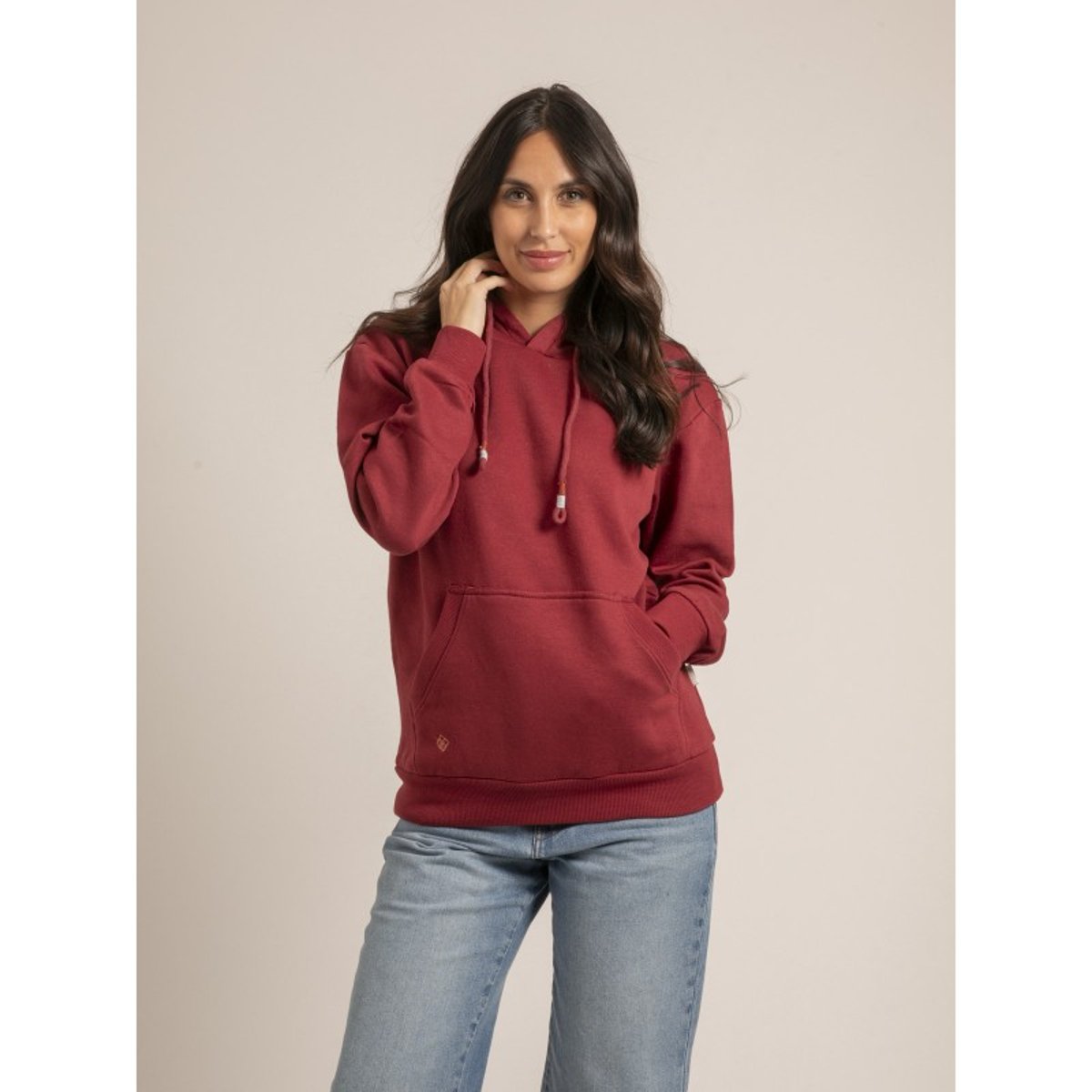 Sweatshirt Capuche Yzia bordeaux, DONA LISA