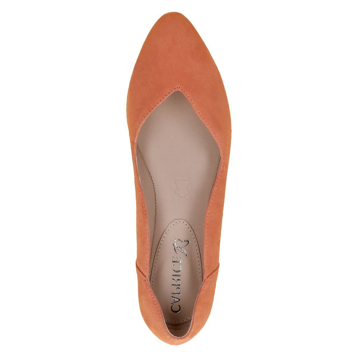 Escarpin en cuir jaune sorbet nubuck, CAPRICE