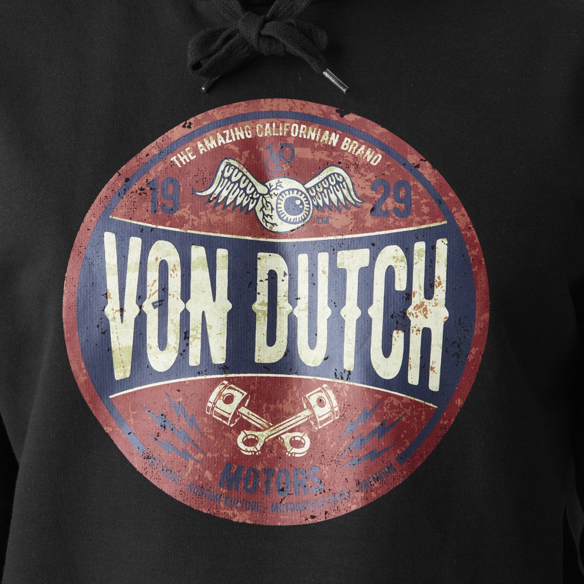 Sweat zippé Rods noir/rouge/bleu, VON DUTCH