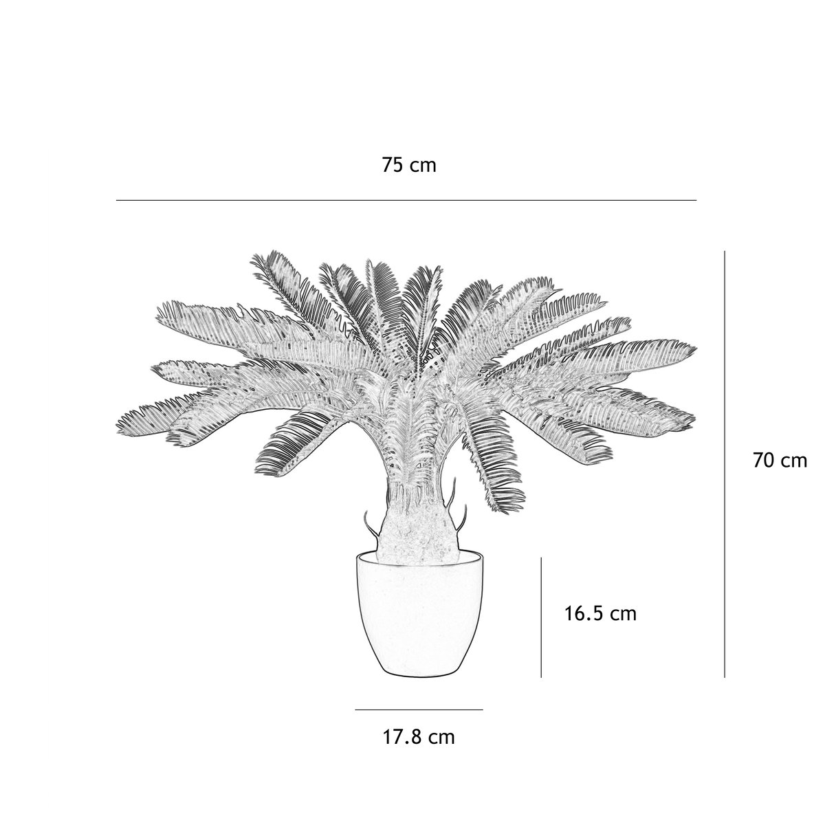 Palmier artificiel cycas 70cm vert, LIGNE DECO