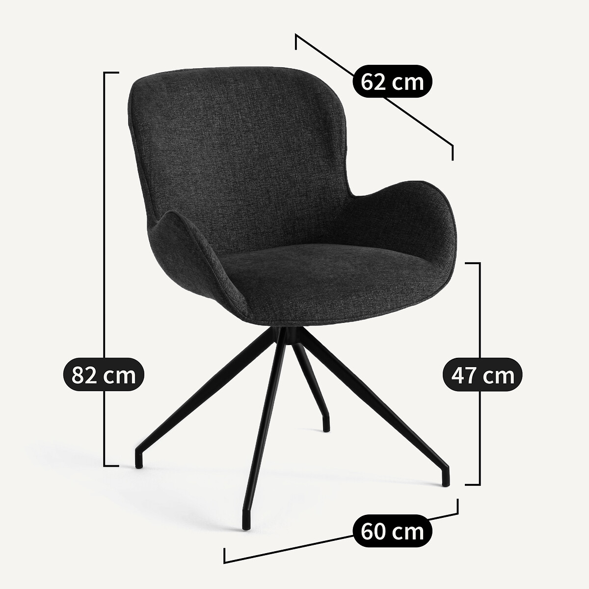 Fauteuil de table pivotant Asyar bronze, AM.PM