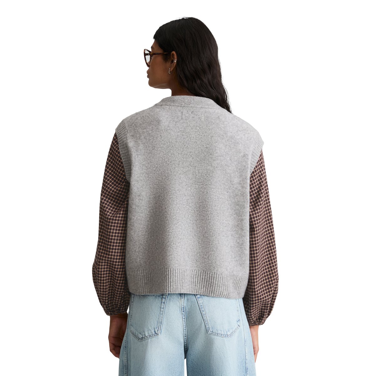 Gilet sans manches coupe classique en laine vierge douce gris, MARC O’POLO DENIM