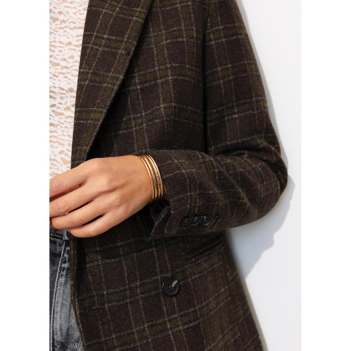 Veste blazer à carreaux carreaux multicolores, PROMOD