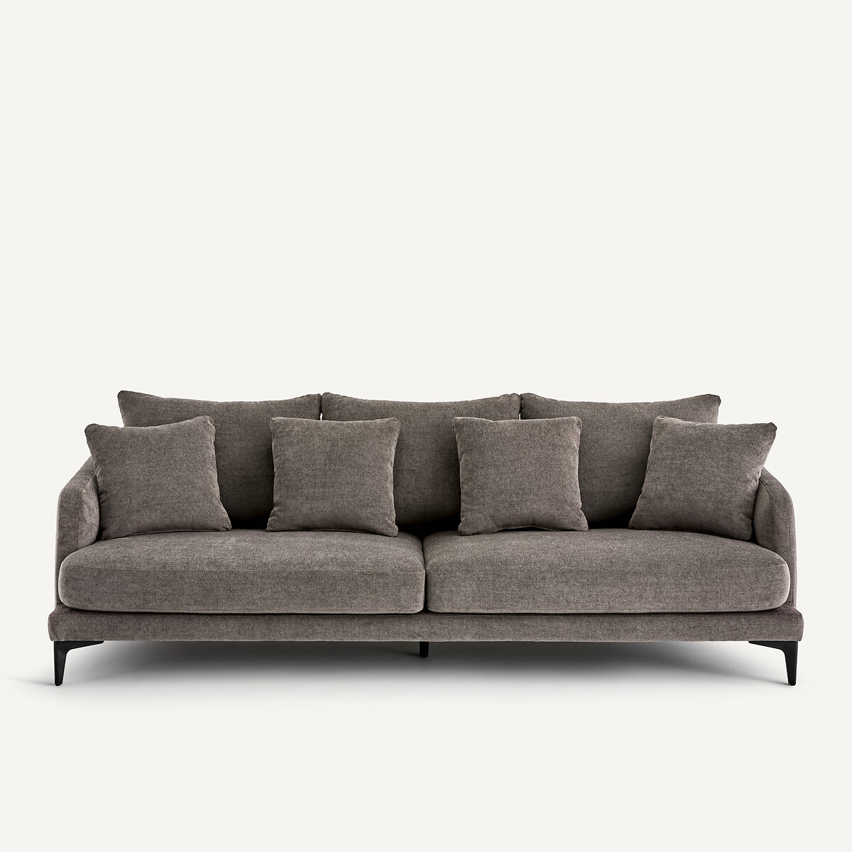 Canapé droit, 3 ou 4 places, en polyester mélangé, MODERNISTE gris stone, EMMANUEL GALLINA X AM.PM