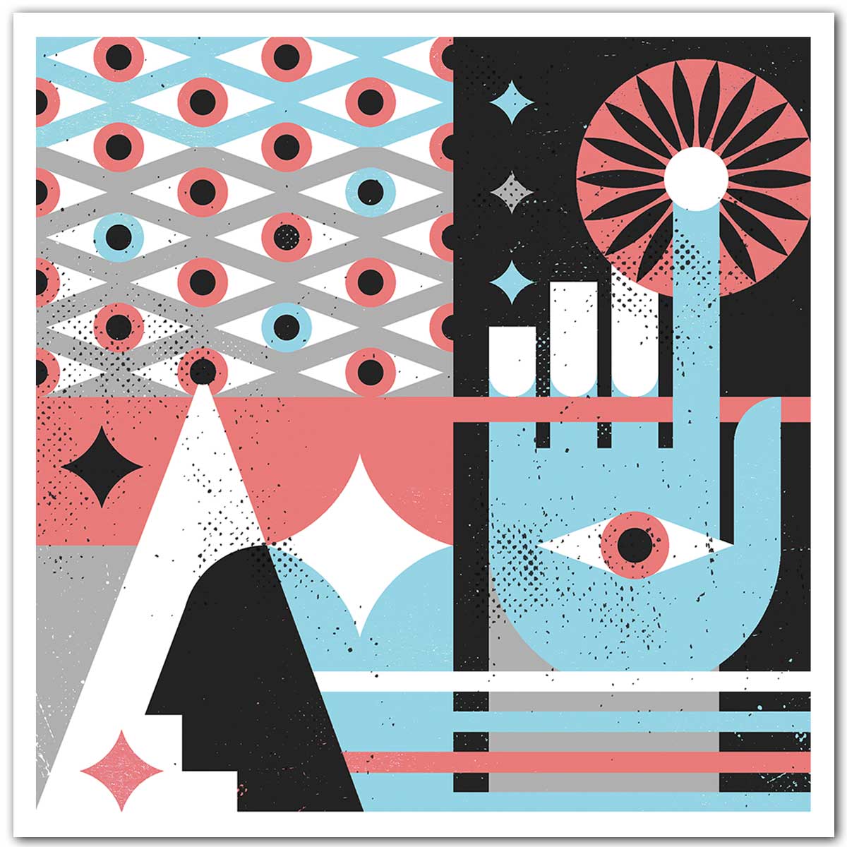 Affiche La main bleue affiche seule, HEXOA