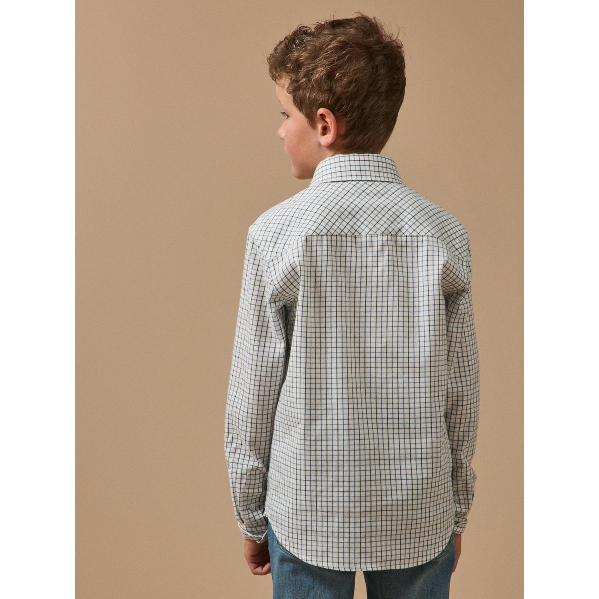 Chemise à carreaux Tattersall carreaux bleu, CYRILLUS