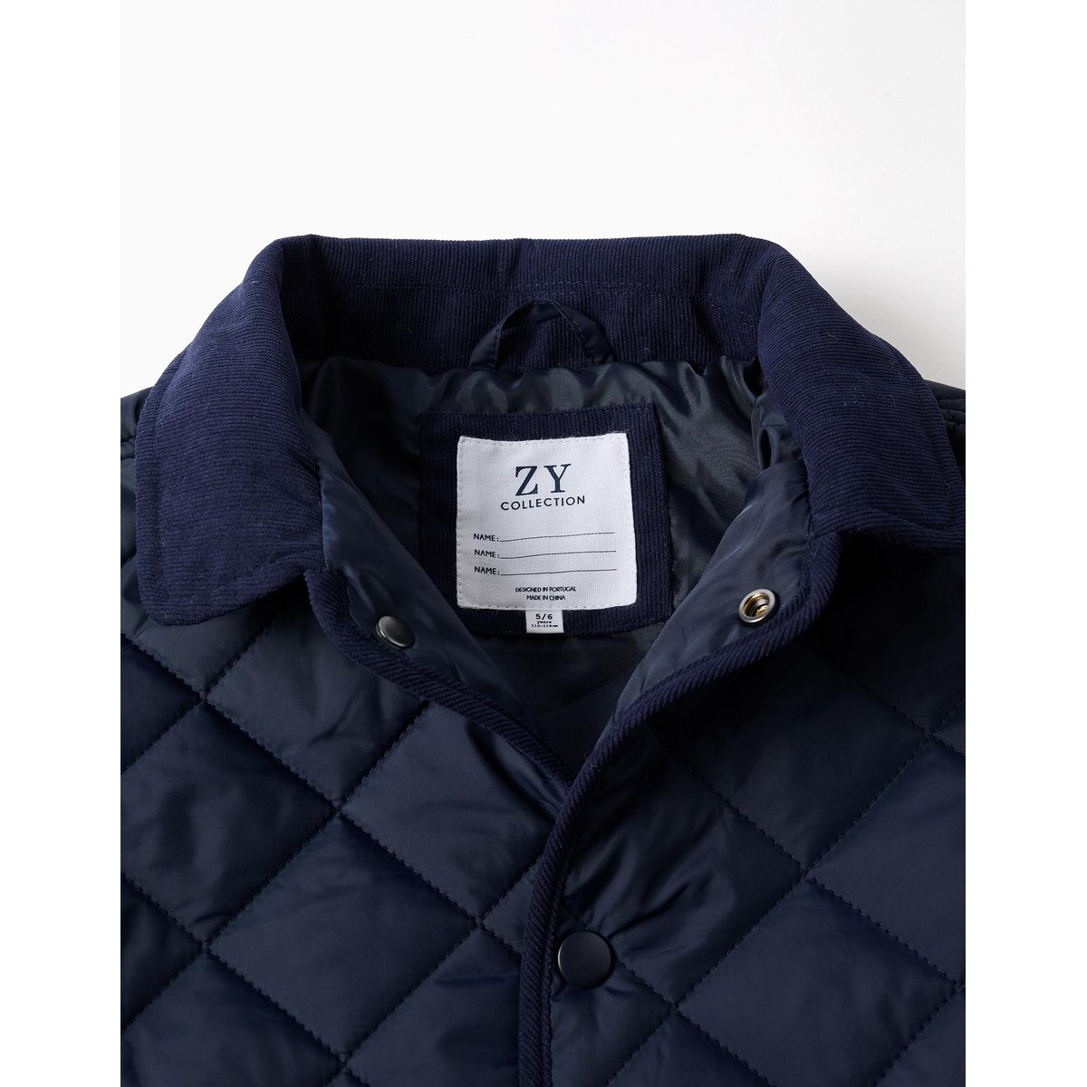 Veste matelassée avec capuche amovible bleu foncé, ZIPPY
