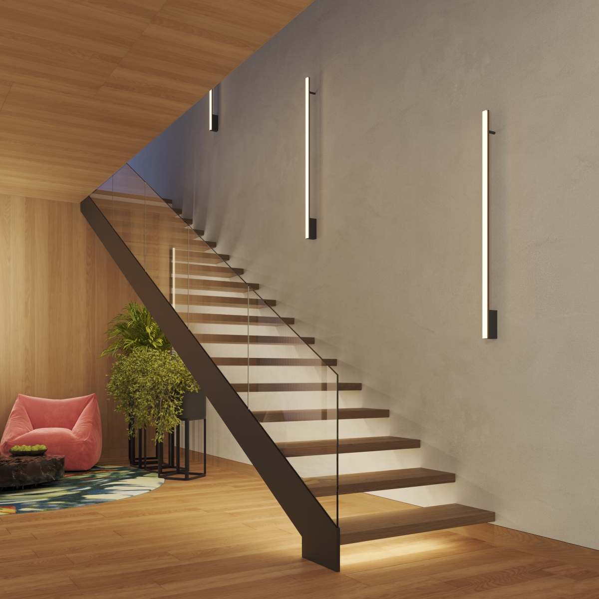 Applique murale Aluminium Ocre Rouge LED 1 Lagom ocre rouge, EDEN