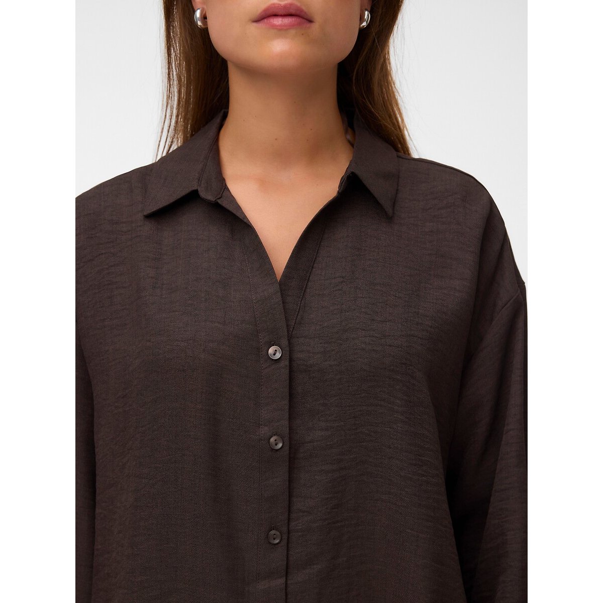 Long Sleeve Blouse chocolate brown, VERO MODA
