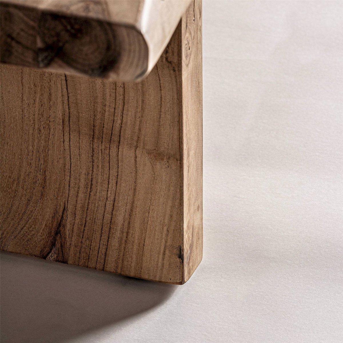 Table basse en acacia, Plateau miroir bois d'acacia marron clair naturel, RECOLLECTION
