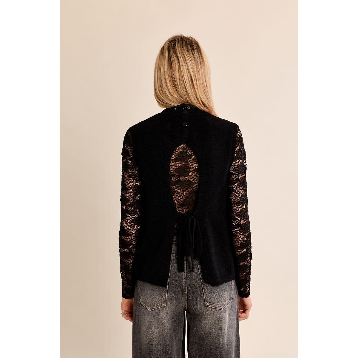 Pull sans manches col rond noir, MOLLY BRACKEN