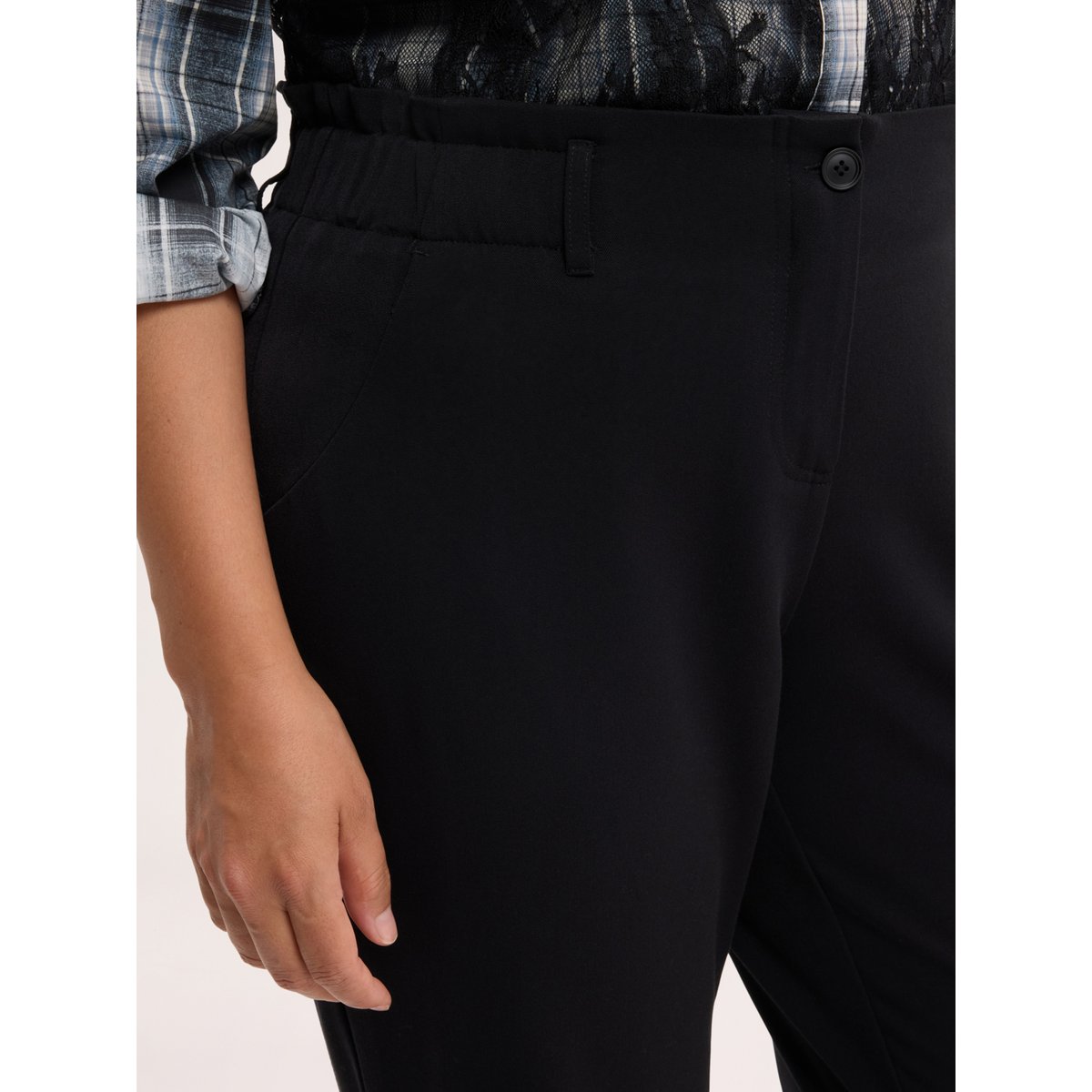 Pantalon Balloon avec taille élastiquée noir, FIORELLA RUBINO