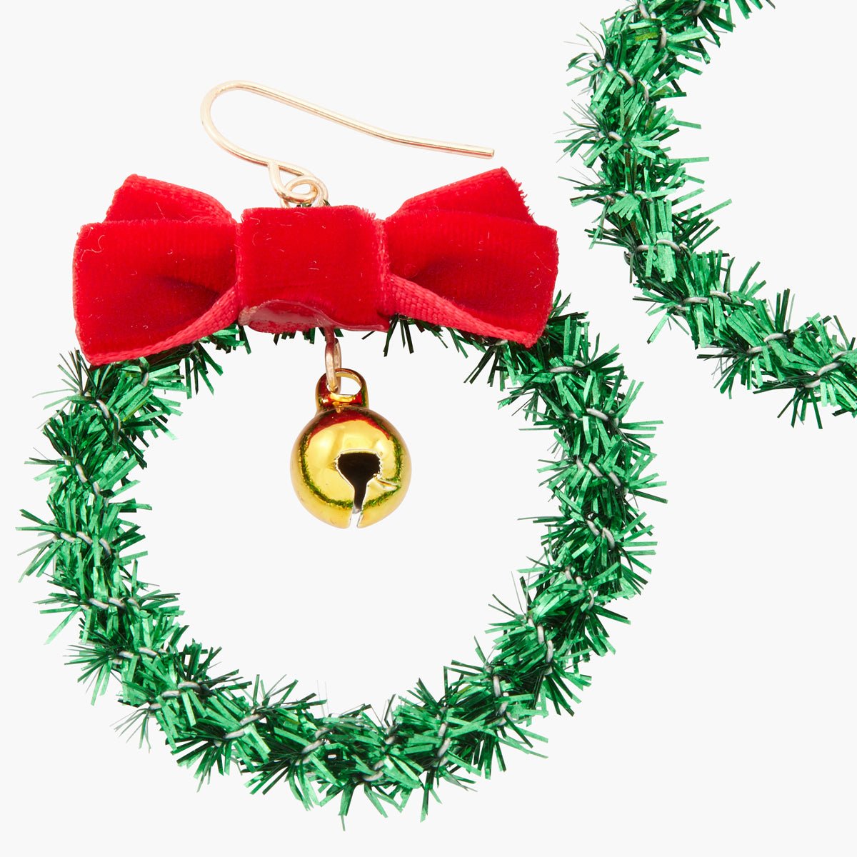Boucles d'oreilles Noël couronnes vert, BALABOOSTE