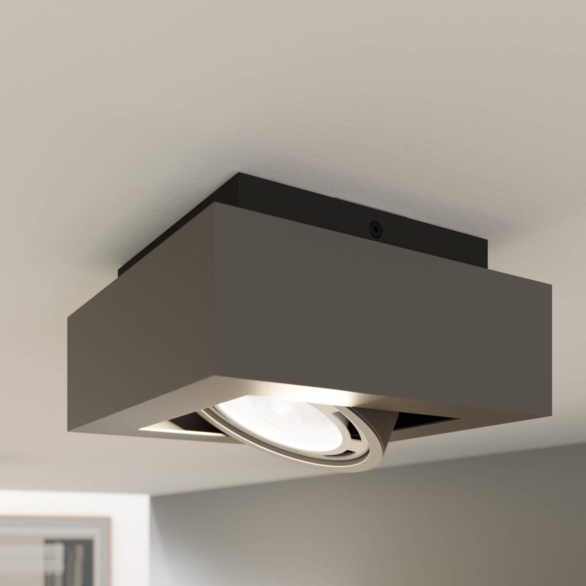 Plafonnier en aluminium moderne, Ronka gris foncé, ARCCHIO