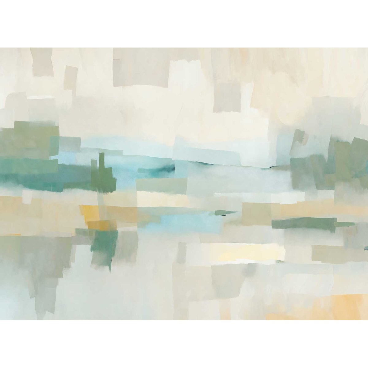 Papier peint Sérénité ocre & bleutée beige, HEXOA