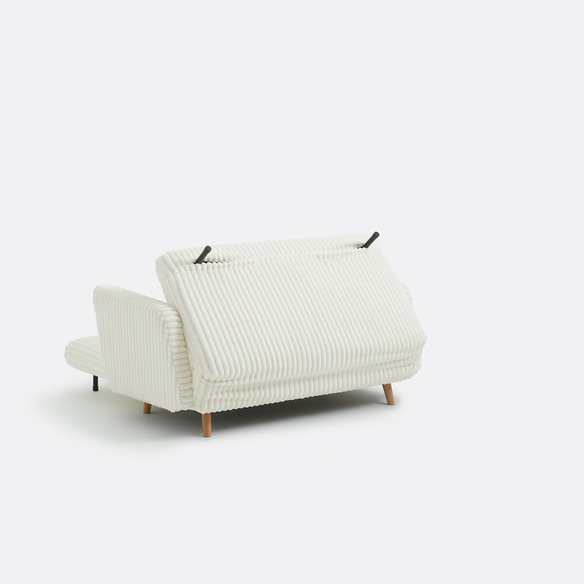 Sofá cama 2 plazas, terciopelo grosgrain, Cosico crudo, LA REDOUTE INTERIEURS