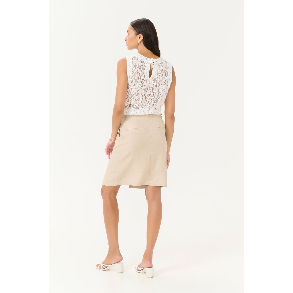 Skirt beige feather gray melange, KAFFE