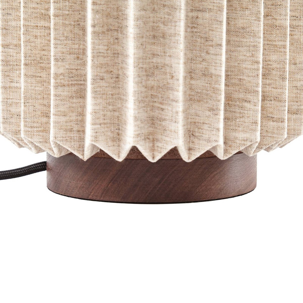 Lampe à poser en textile scandinave, Maveo bois foncé, gris clair, LINDBY
