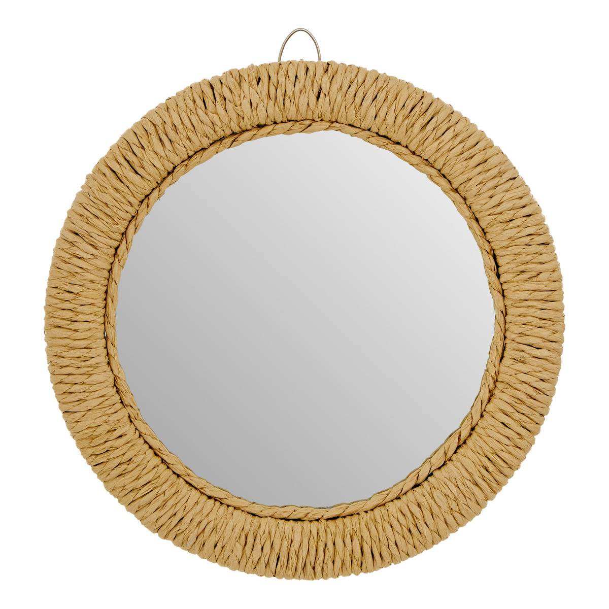 Lot de 3 miroirs ronds en corde TILIA marron, ATMOSPHERA