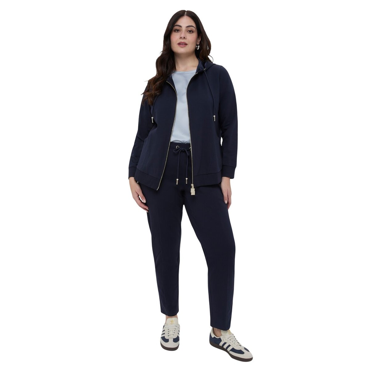 Pantalon de jogging en molleton avec cordon de serrage bleu, FIORELLA RUBINO