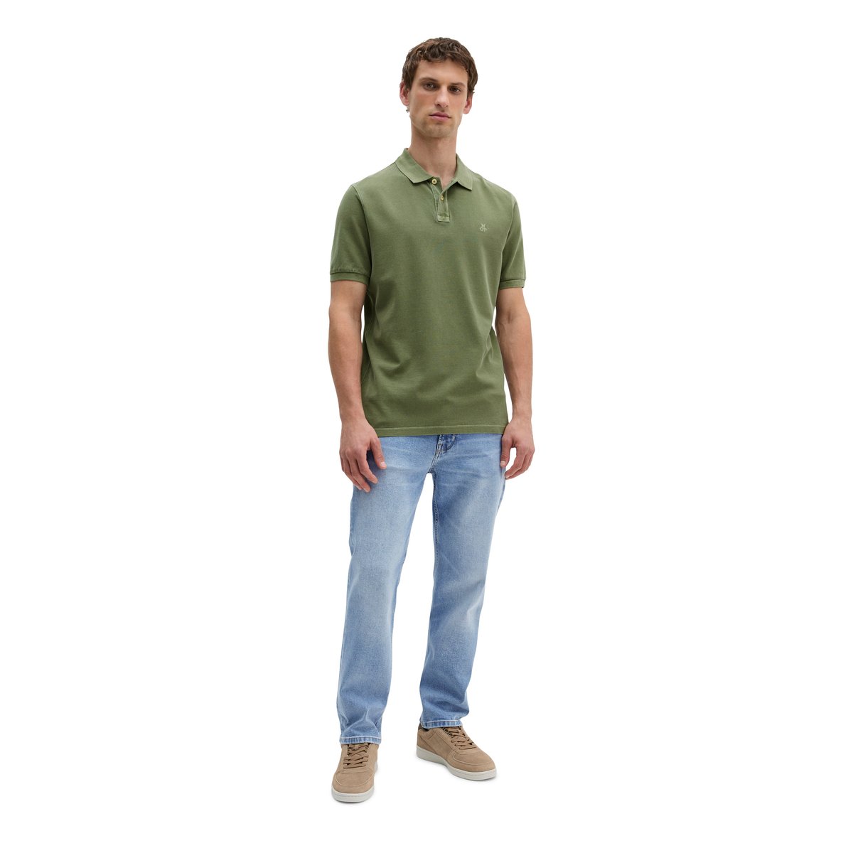 Polo Piqué Garment-dyed régulier en coton bio vert, MARC O'POLO