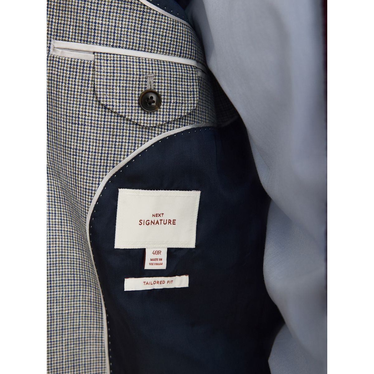 Veste de costume ajustée pied-de-poule signature gris, NEXT