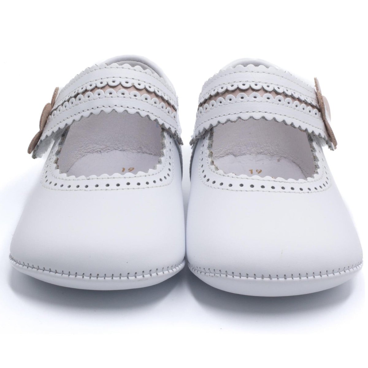 Boni Charlotte - Chaussons bébé fille en cuir souple blanche, BONI&SIDONIE