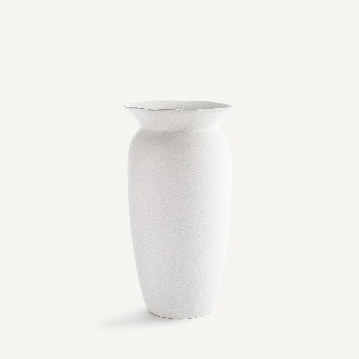 Vase en faïence craquelée, H46 cm, Estre craie, AM.PM