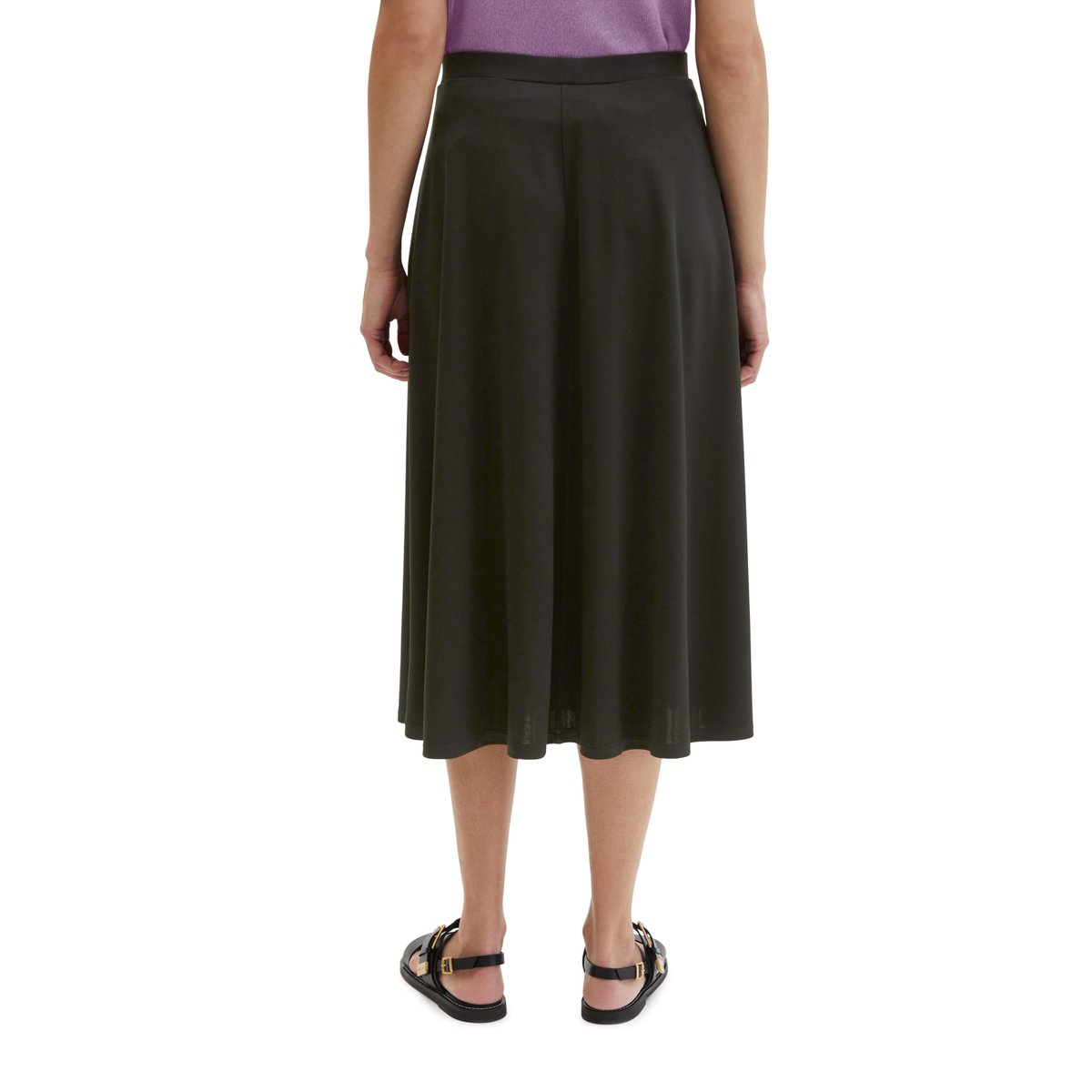 Jupe en jersey évidée en jersey fluide soft touch noir, MARC O'POLO
