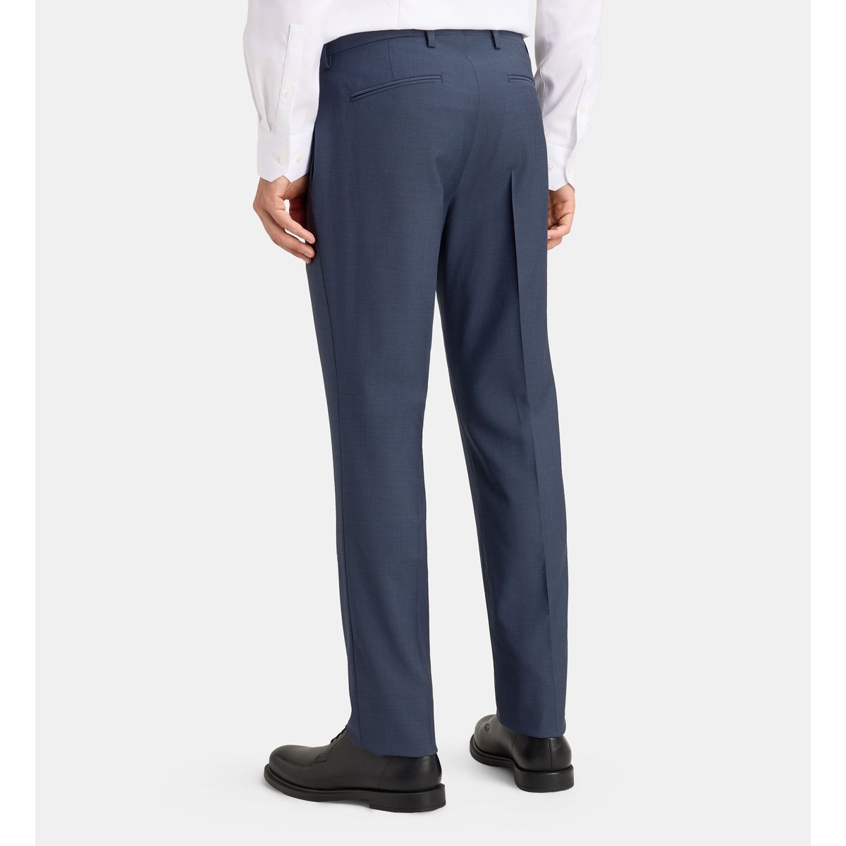 Pantalon de costume ajusté bellino armure laine bleu marine, COMPTOIR GL