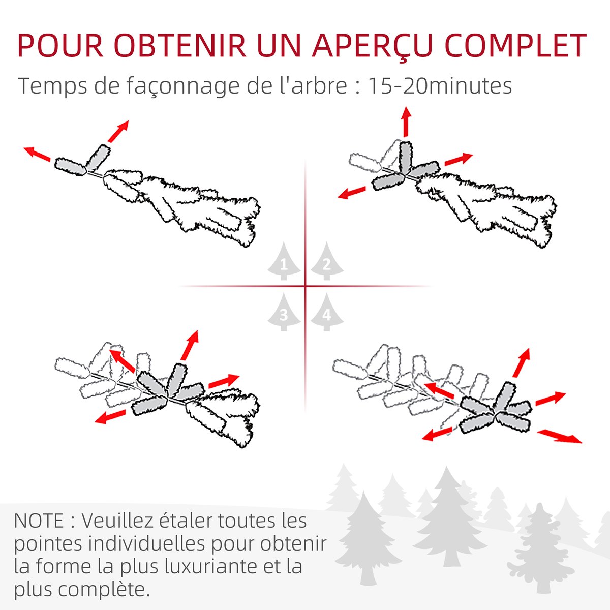 Sapin de Noël Plastique Vert vert, HOMCOM