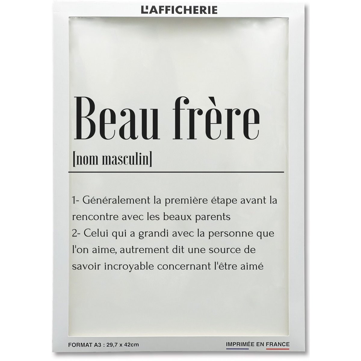 Affiche Définition Beau Frère blanc, L'AFFICHERIE