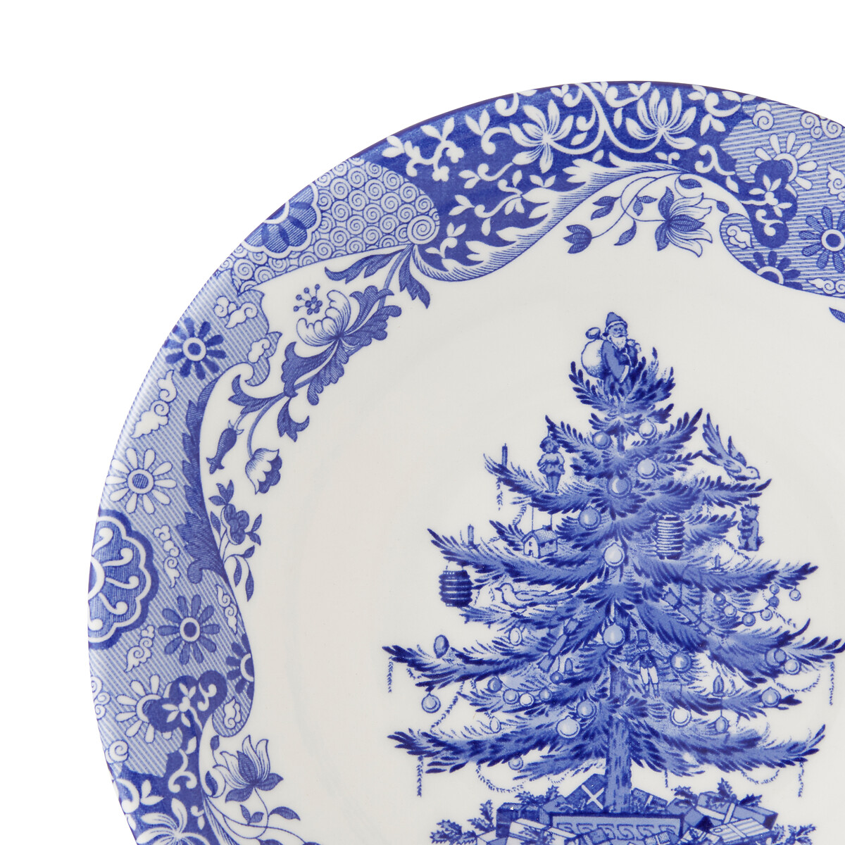 Set of 4 Blue Christmas Tree Cereal Bowls blue, SPODE