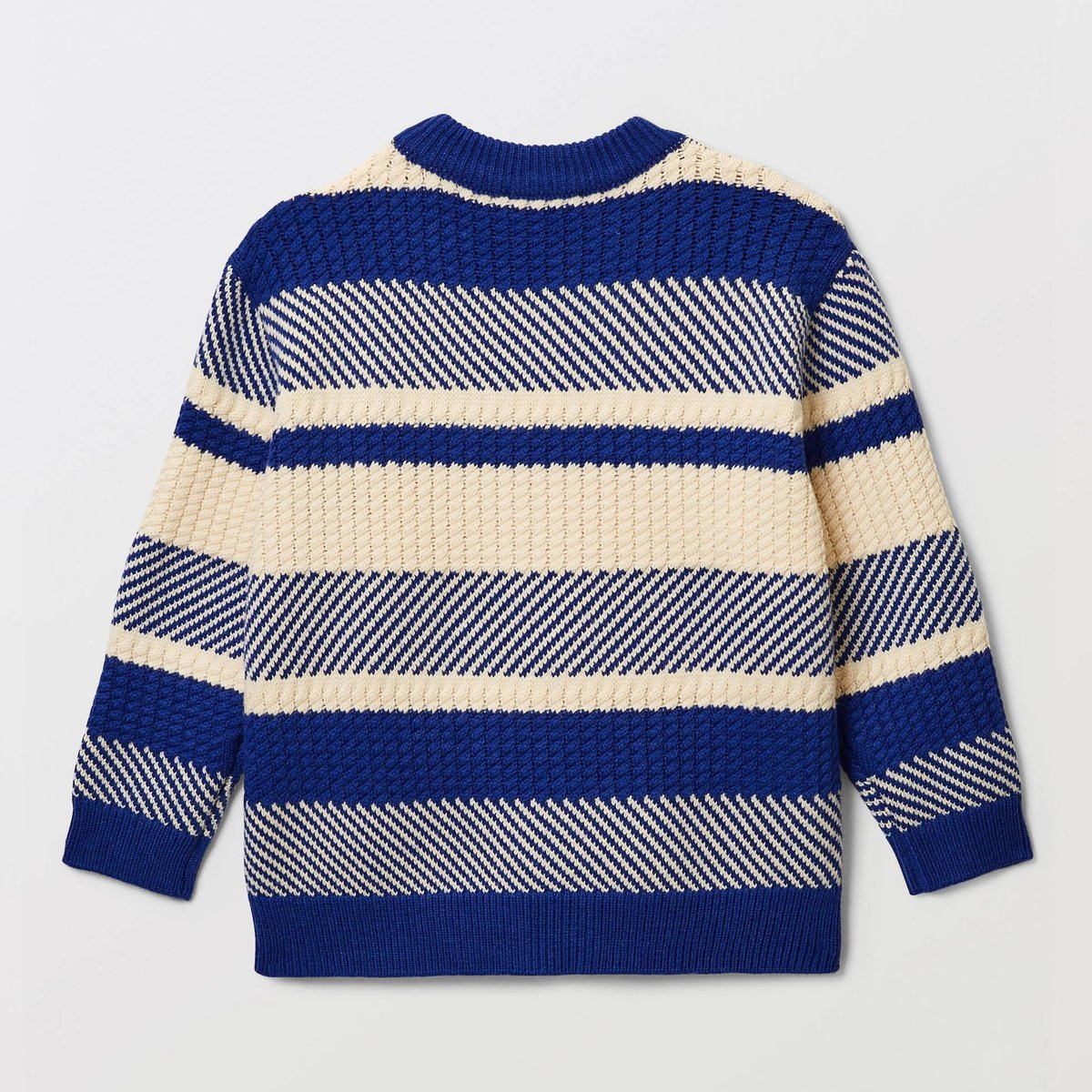 Pull rayé en coton bleu roi, MONOPRIX